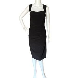 Laundry by Shelli Segal Square Neck Jersey Bodycon Dress Size 6 Retro Pinup